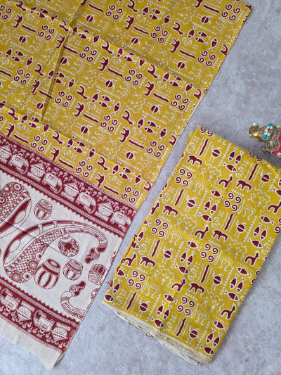 Pure Kalamkari Cotton Salwar Set (2.5 Metres) - Ak356