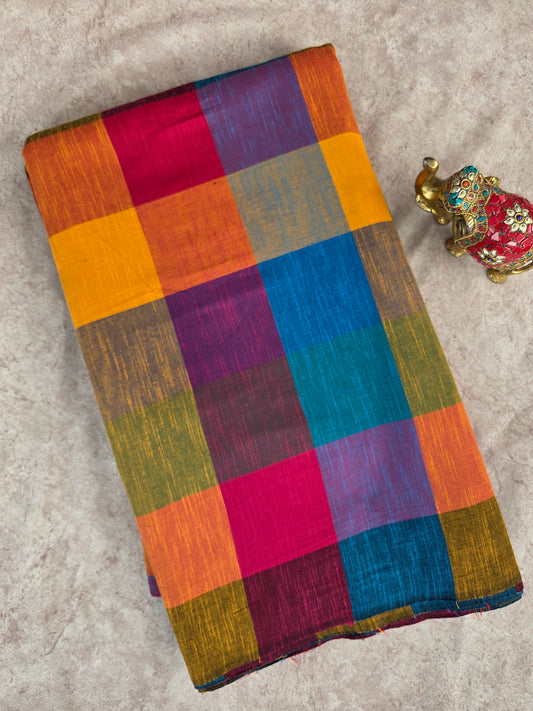 Madras kattam prewashed textured running material (1 mtr) - MD19 (4 inches*4 inches)