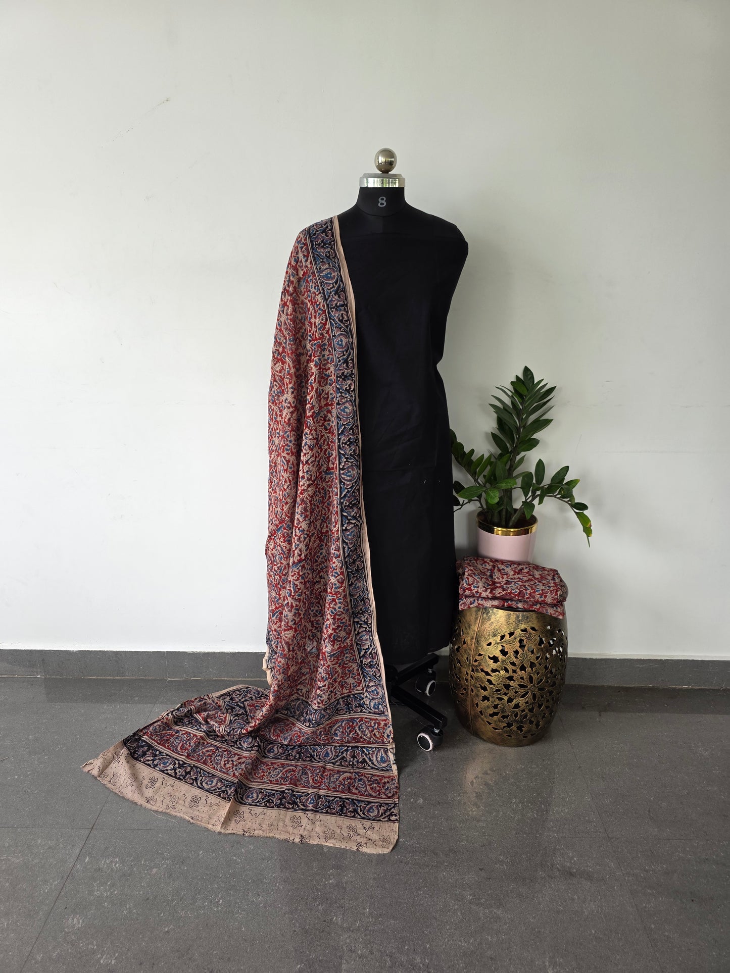 Handblock pure kalamkari cotton set  - HA13
