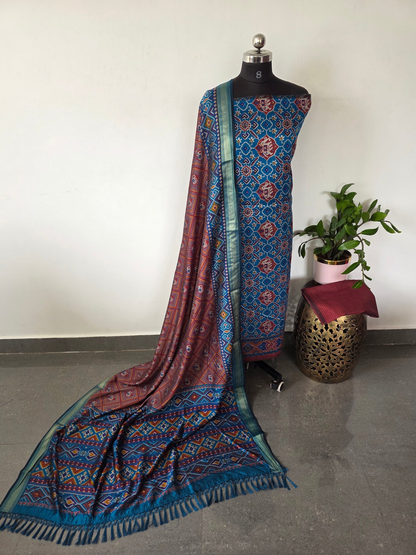 Premium semi Patola silk set - PK36