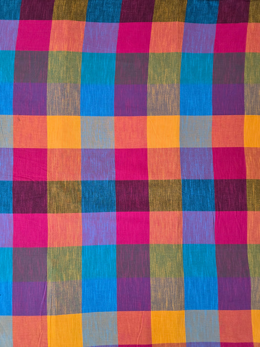 Madras kattam prewashed textured running material (1 mtr) - MD19 (4 inches*4 inches)