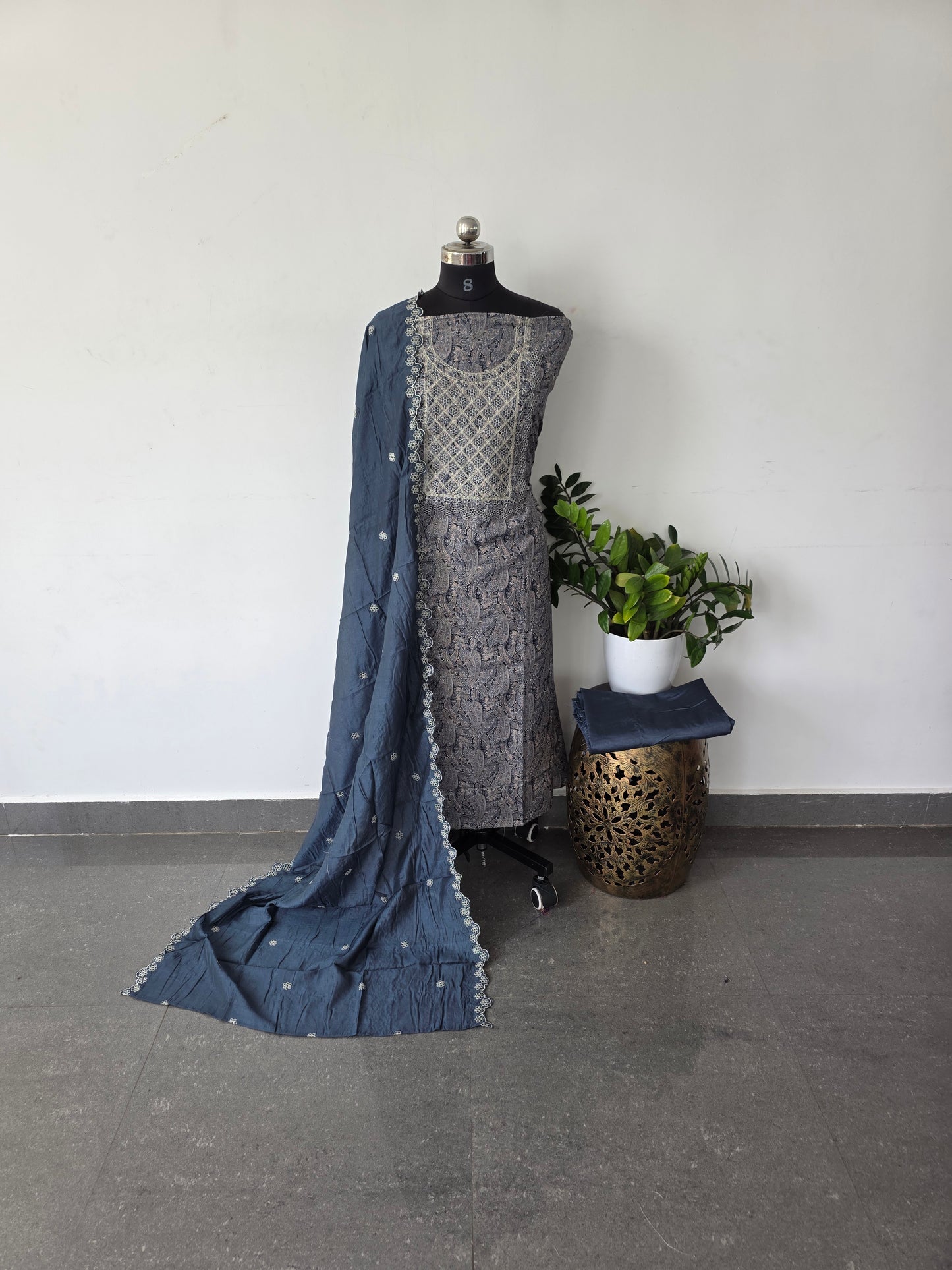 Fancy embroidery modal silk set - DS54