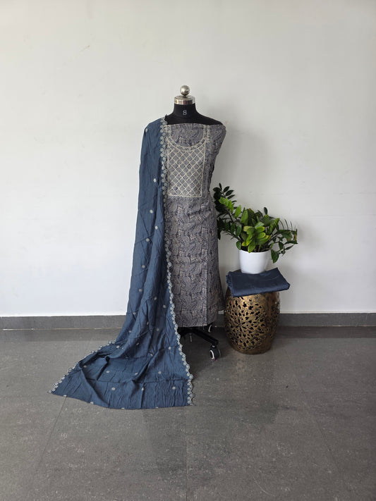 Fancy embroidery modal silk set - DS54