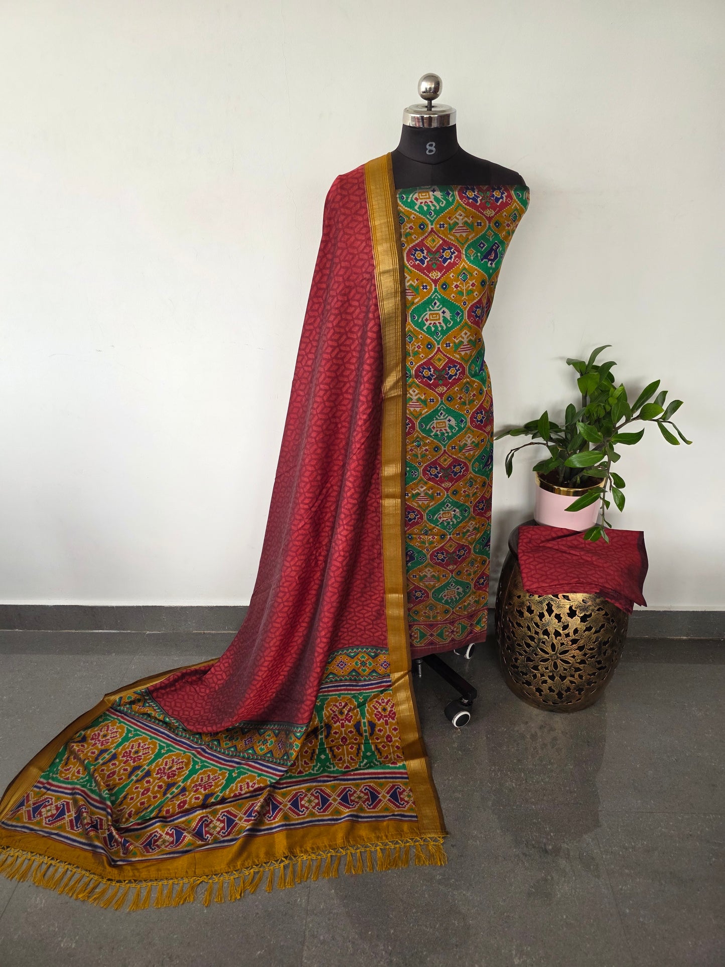 Premium semi Patola silk set - PK41