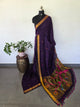Premium handloom linen jamdhani paithani saree(Voilet) - JMM558