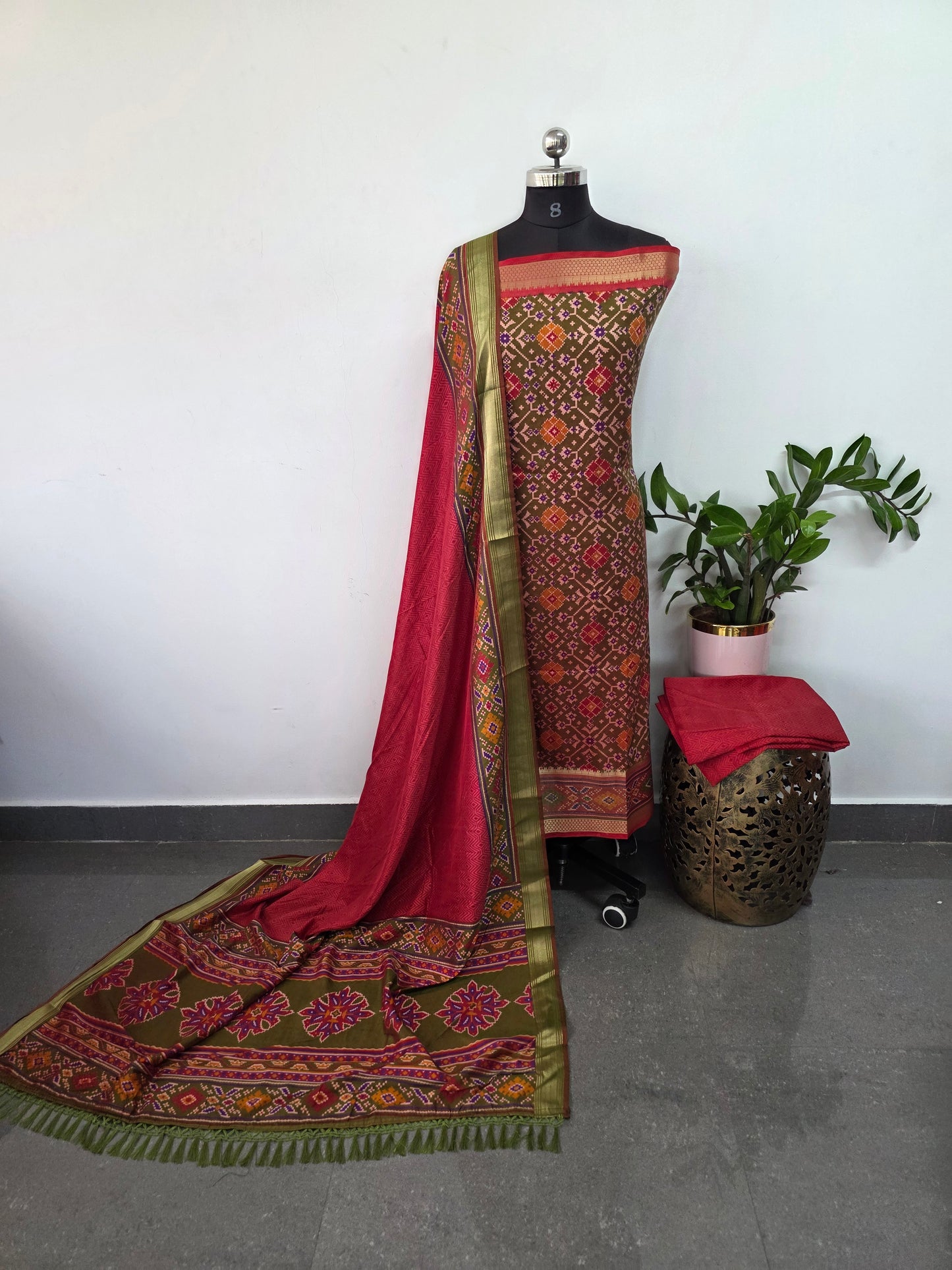 Premium semi Patola silk set - PK64