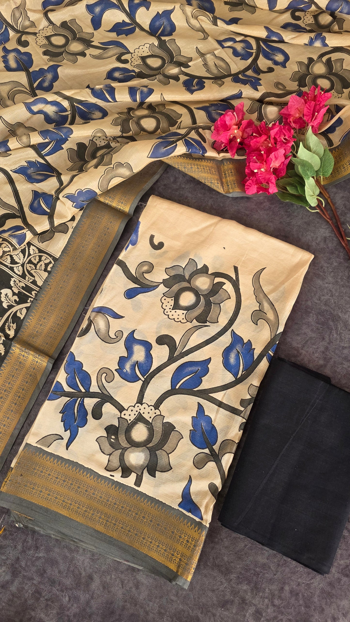 Fusion chennuri kalamkari silk with mangalagiri border salwar - FC21
