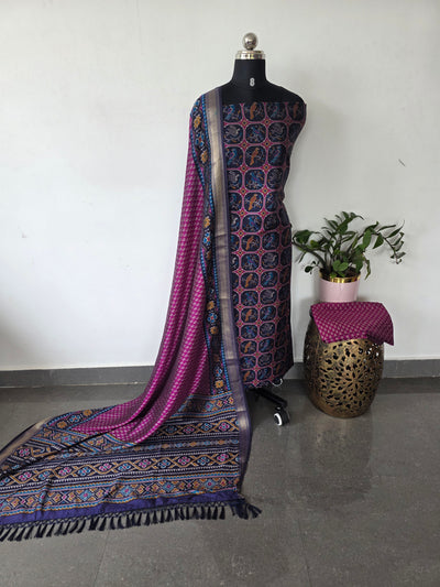 Premium semi Patola silk set -PK124