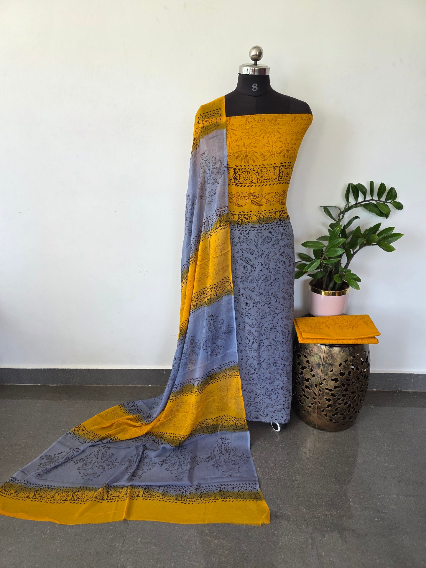 Handblock georgette salwar set - GE175