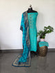 Handwork embroidery Banarasi silk set - CLA354