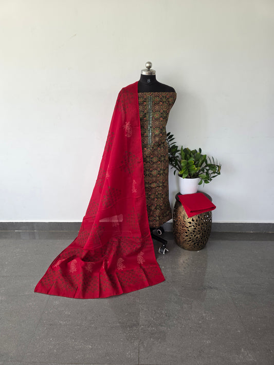 Ajrakh mixed cotton set - 184