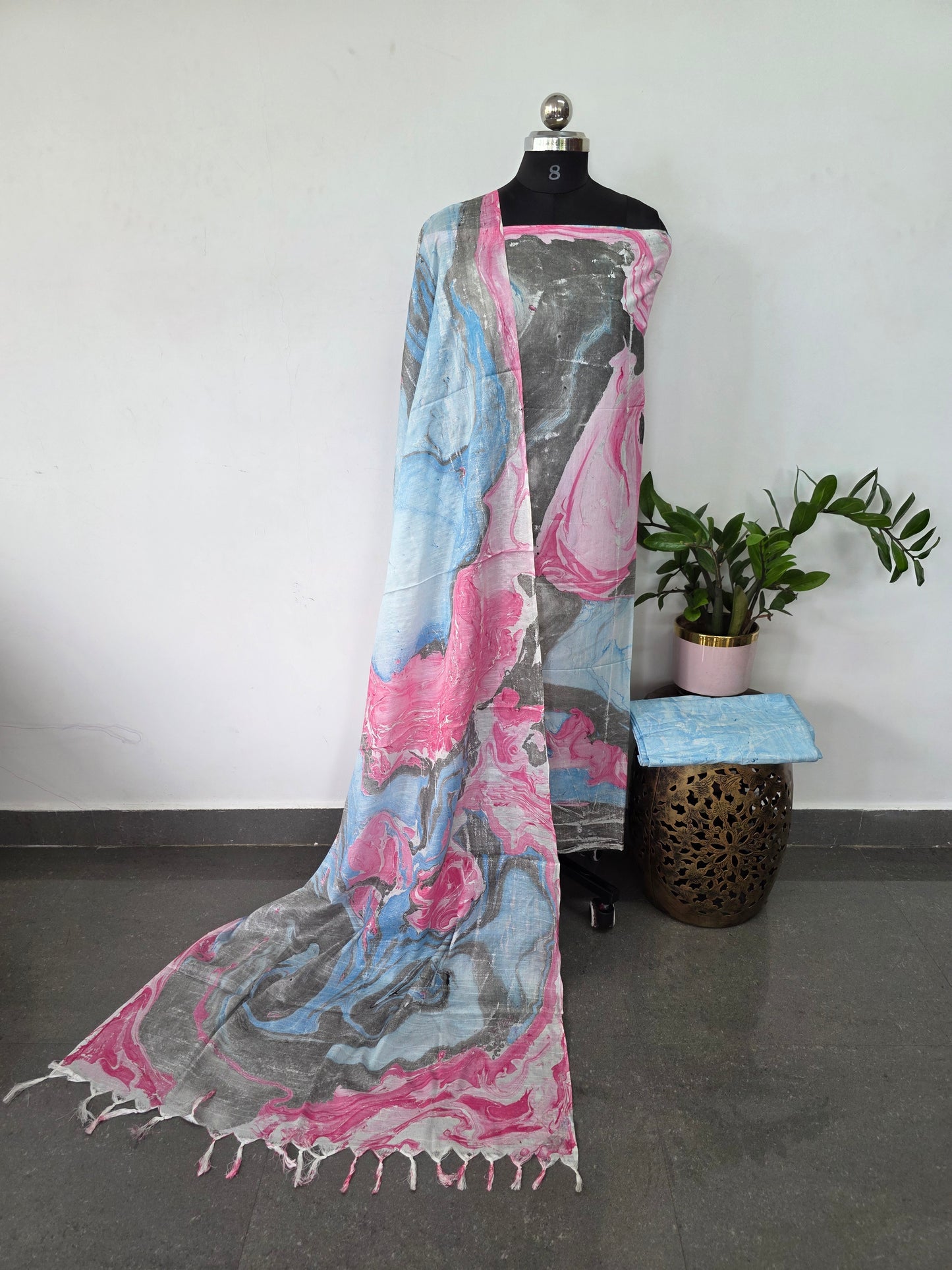Bhagalpuri Marbal print salwar set - BA347