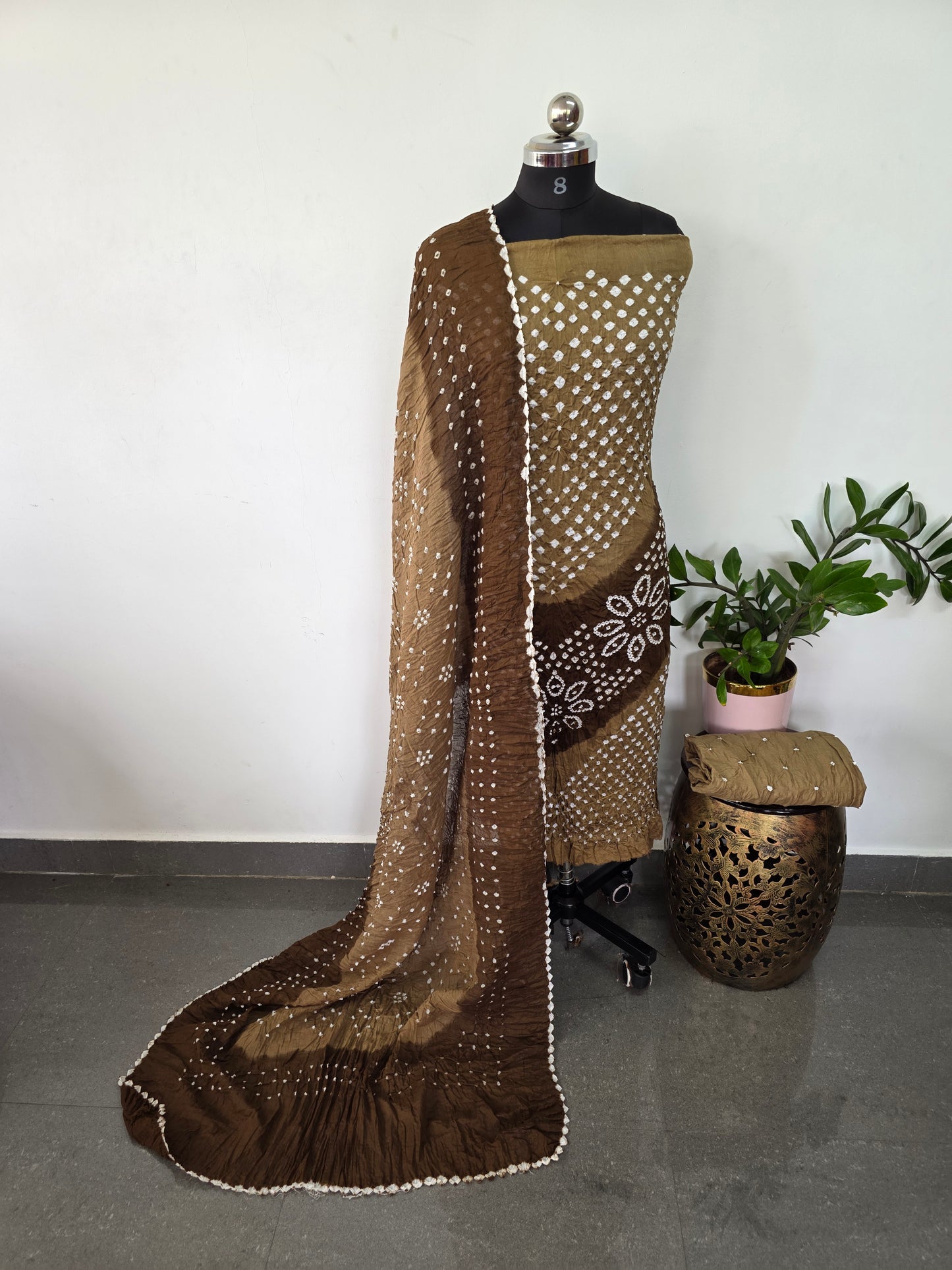 Handcrafted bandhani cotton salwar set - BN35