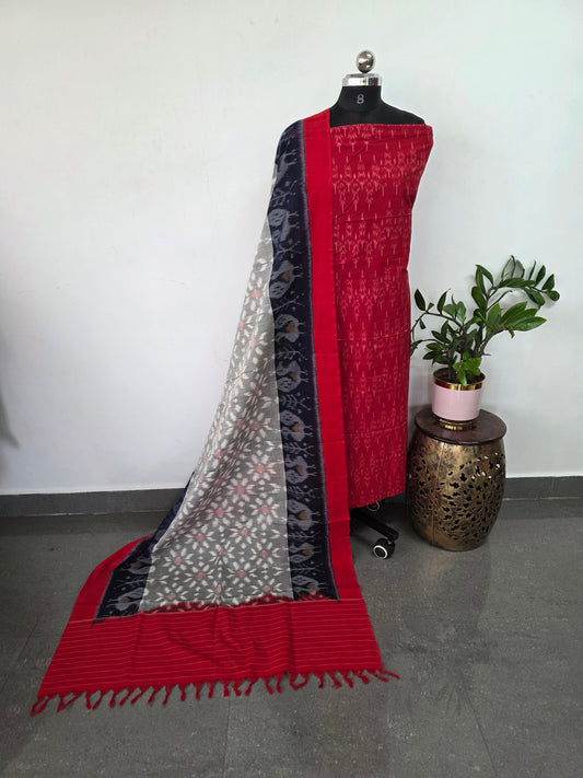 Handloom Mercerised ikkat cotton salwar set - KK195