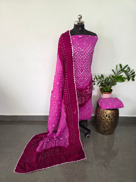 Handcrafted bandhani cotton salwar set - BN36