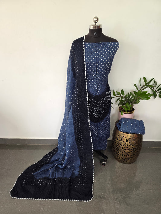 Handcrafted bandhani cotton salwar set - BN34