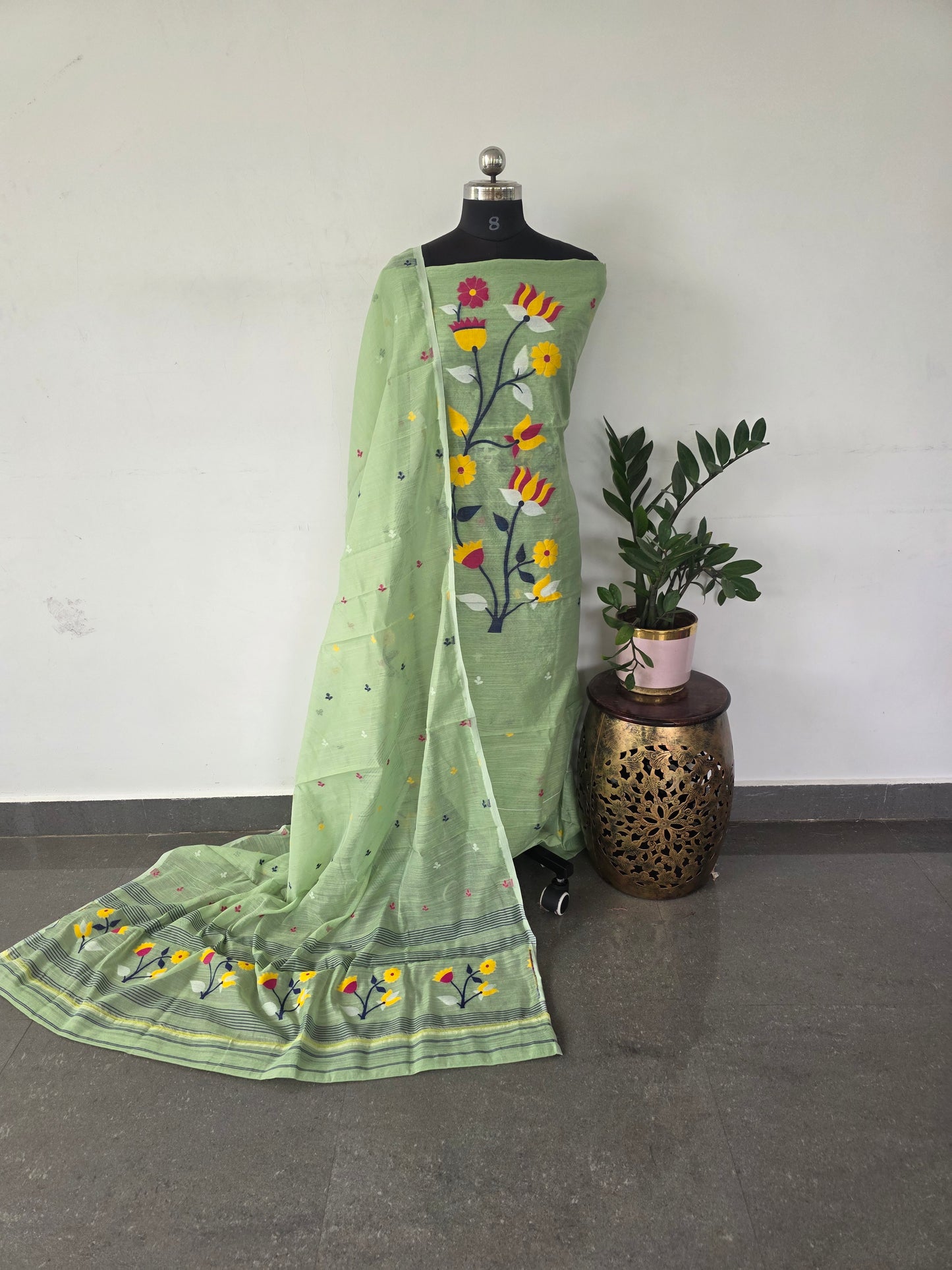 Premium Jamdhani silk cotton set- 61