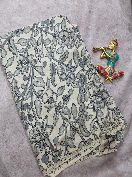 Pure chennuri silk kalamkari running material (0.5 meter)- RV291