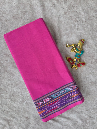 Pure handloom cotton with Pochampally border running material - HRM110