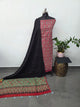 Handcrafted ajrakh cotton top with kantha work cotton shawl - BAA64