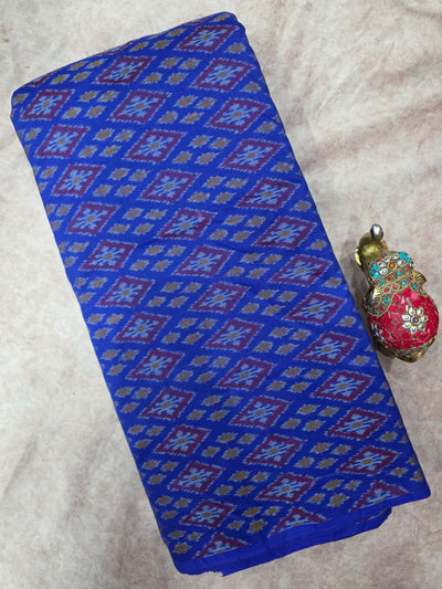 Pochampally sico pattu ikkat silk running fabric - WW133