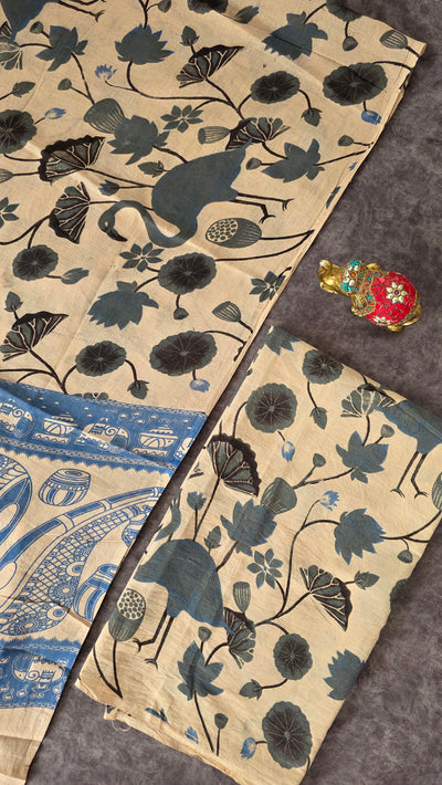 Pure Kalamkari Cotton Salwar Set (2.5 Mtrs) - Ak374