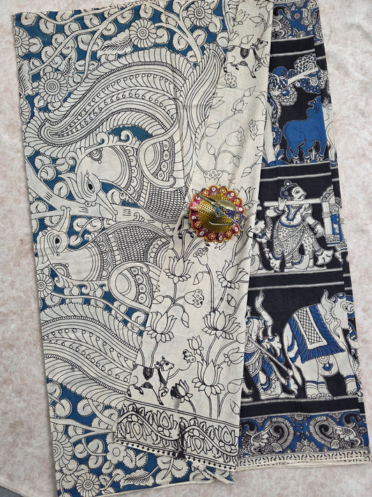 Pure kalamkari cotton saree  -HZ53