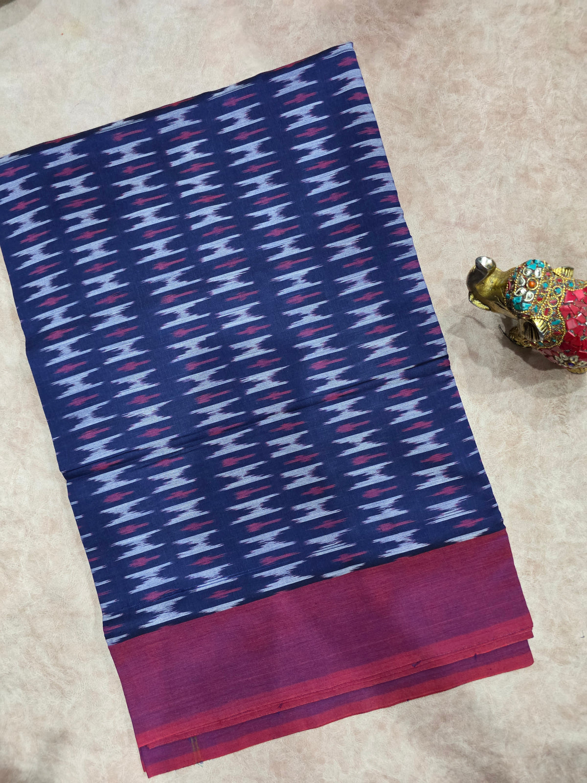 Mercerised warp ikkat saree - WW243