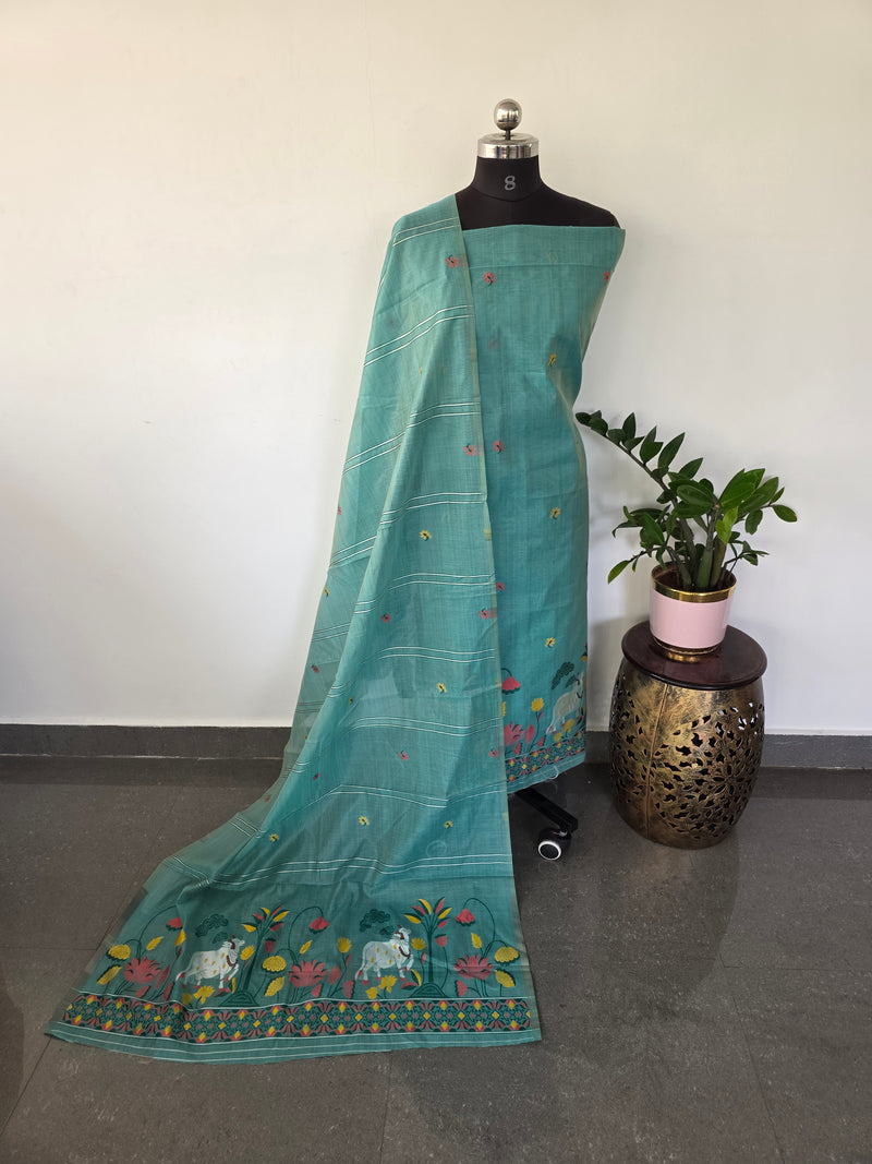 Premium jamdhani paithani silk cotton set - BB69