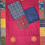 Handcrafted ajrakh cotton top with applique cotton shawl - BAA32
