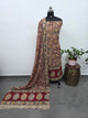Handblock pure kalamkari cotton with border (2 pc set) - AK507