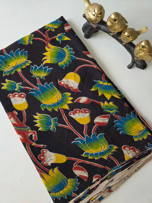 Pure chennuri silk kalamkari running material  ( 0.5mtrs  ) - RN11