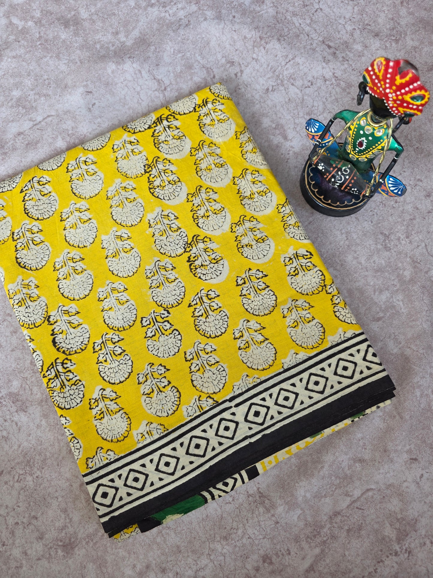 Handblock Jaipuri pure cotton saree - JB66