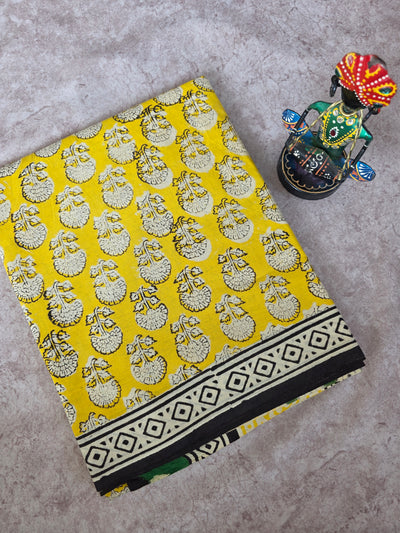 Handblock Jaipuri pure cotton saree - JB66