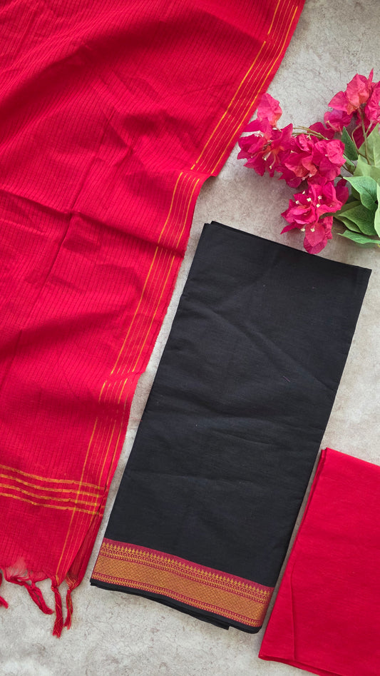 Pure handloom cotton with mangalagiri border - AA36