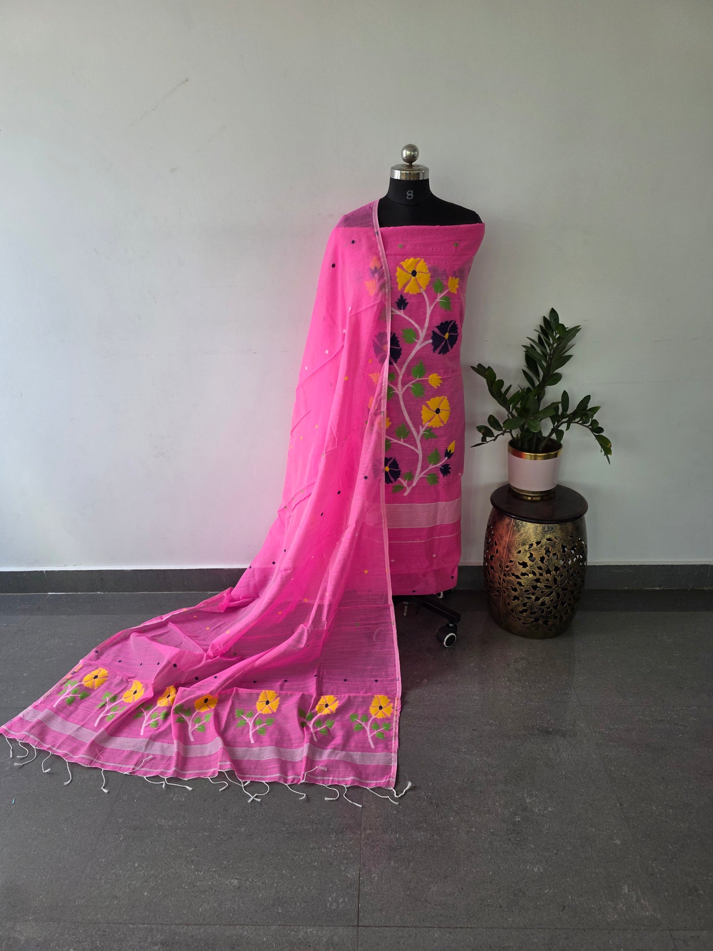 Premium Jamdhani silk cotton set - JS6