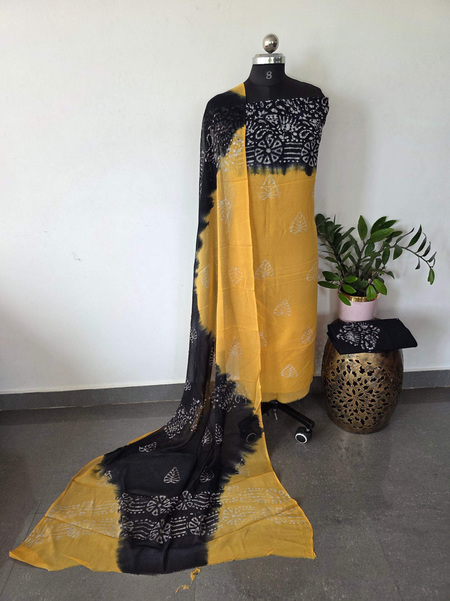 Handblock georgette salwar set - GE180