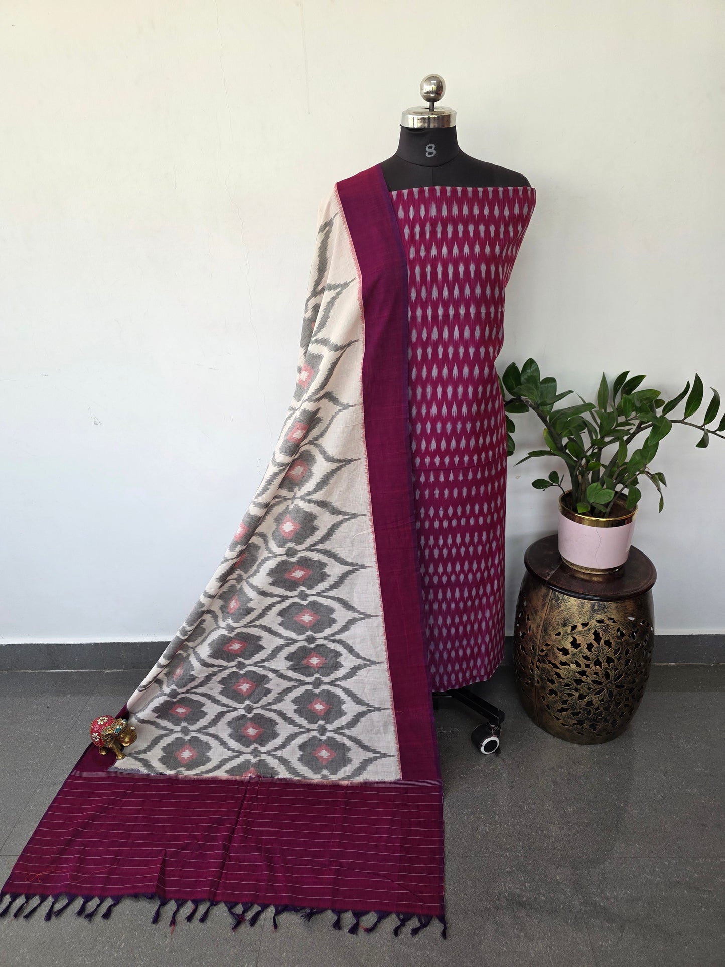 Handloom Mercerised ikkat cotton salwar set - KK256