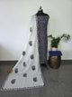 Handcrafted ajrakh cotton top with applique cotton shawl - BAA63