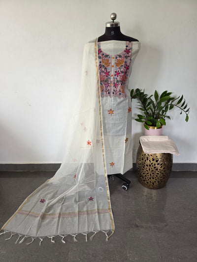 Premium silk cotton embroidery work salwar set - AS91