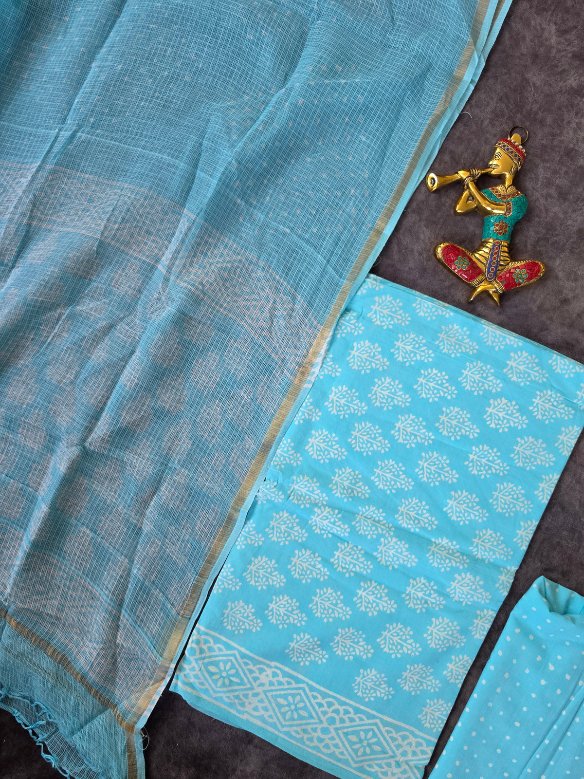 Handblock Jaipuri cotton with Kota duppatta - JA568