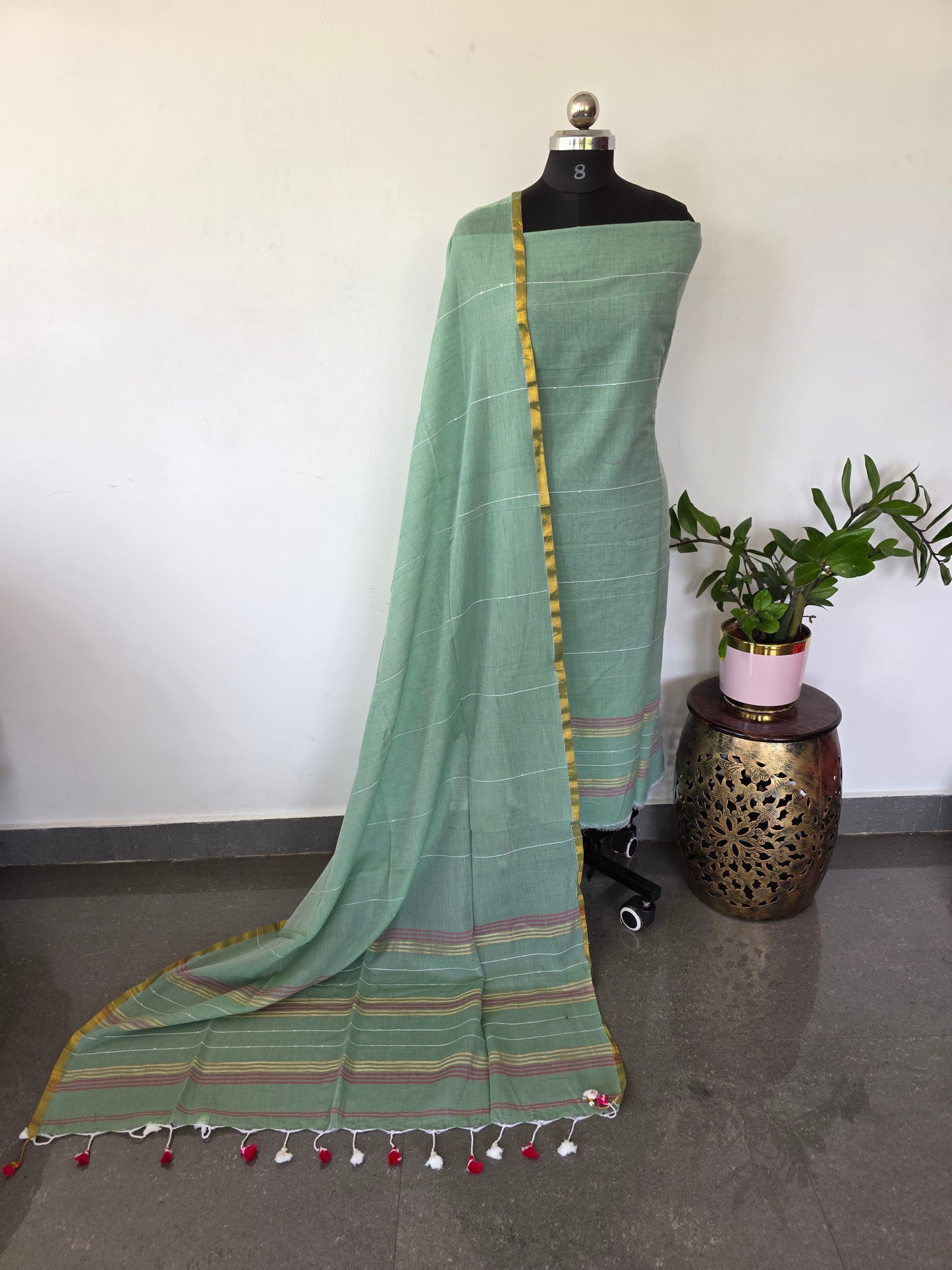 Premium mul khadi sequence work set - MUL337