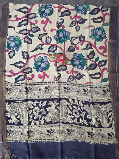Handcrafted chennuri kalamkari silk dupatta - KAA26