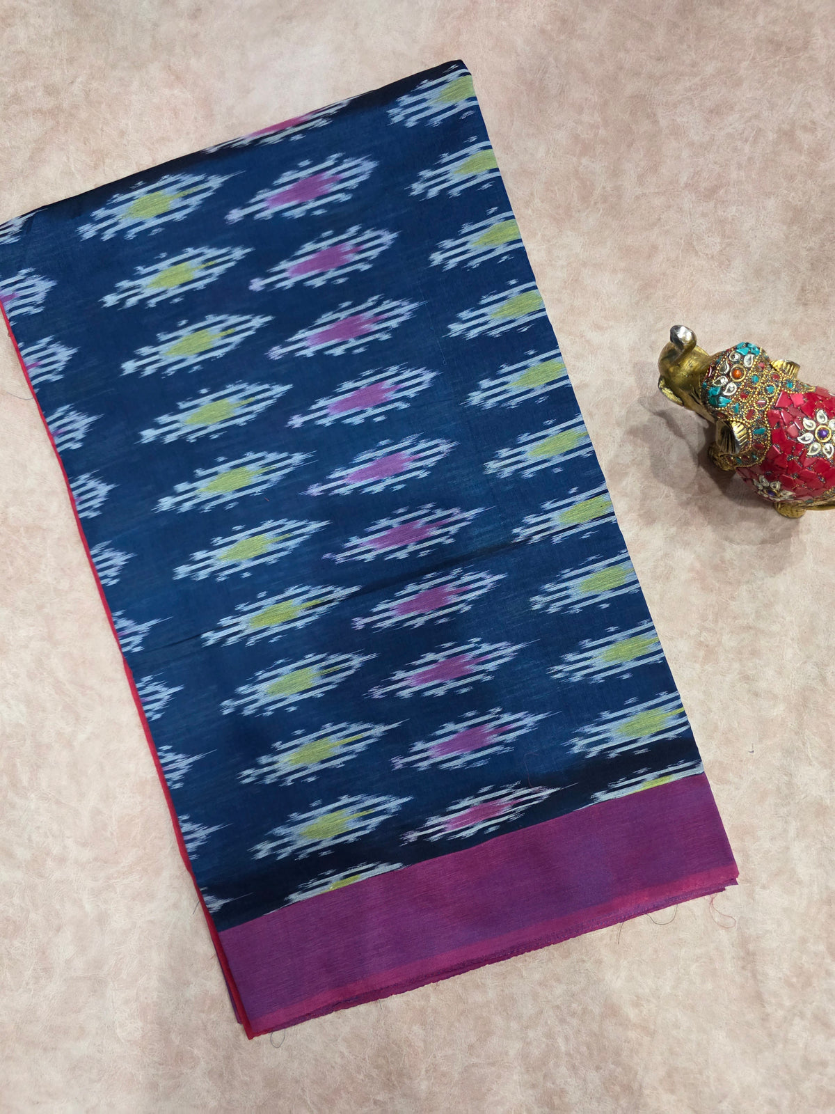 Mercerised warp ikkat saree - WW292