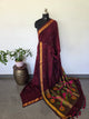 Premium handloom linen jamdhani paithani saree - JMM552