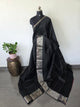 Premium  paithani semi mangalagiri pattu saree(Black)-MAA223
