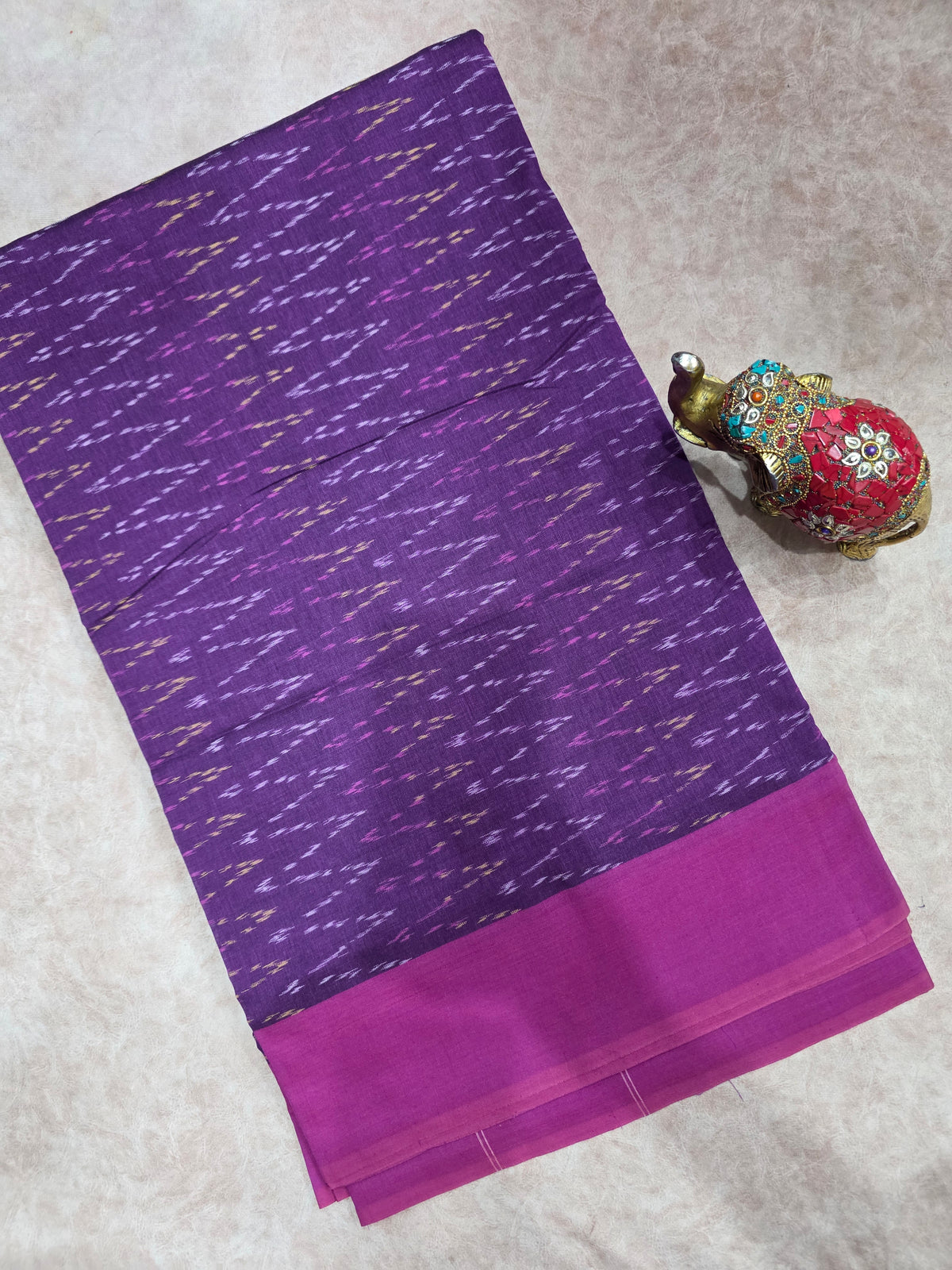 Mercerised warp ikkat saree - WW269