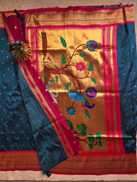 Premium soft silk paithani saree - 3