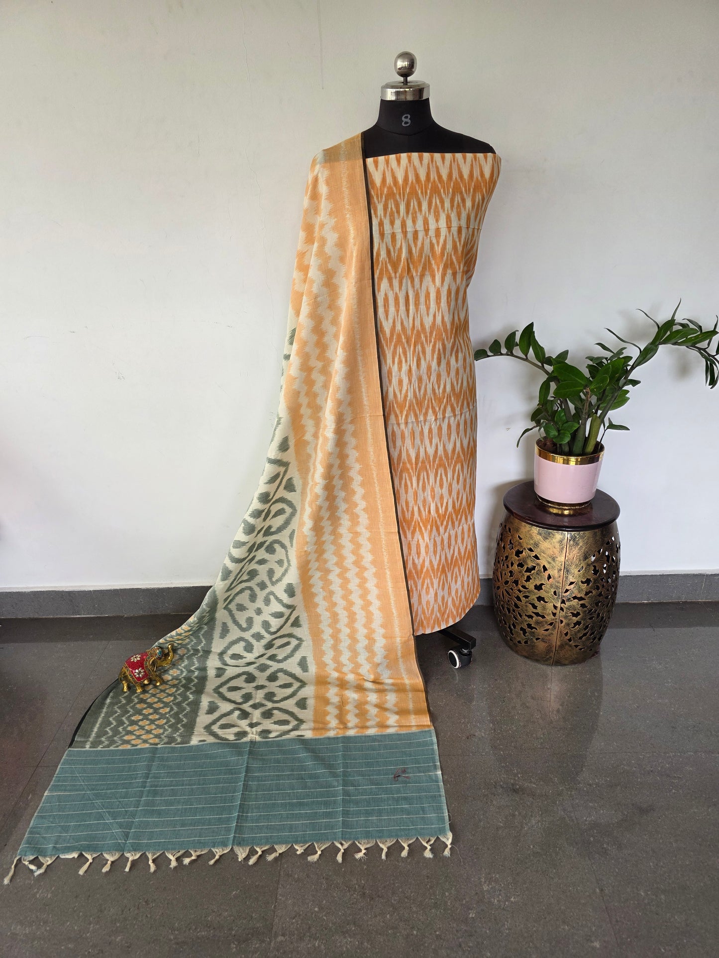 Handloom Mercerised ikkat cotton salwar set - KK206