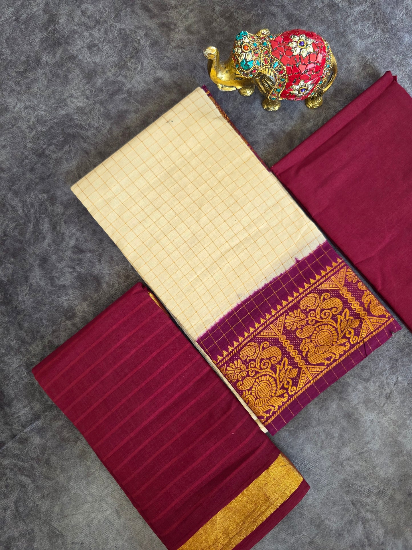 Madurai sungudi zari kattam salwar set -MS69